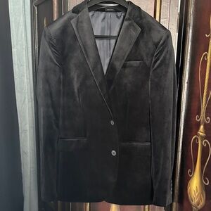 jf j.ferrar Classic Black Velvet Blazer